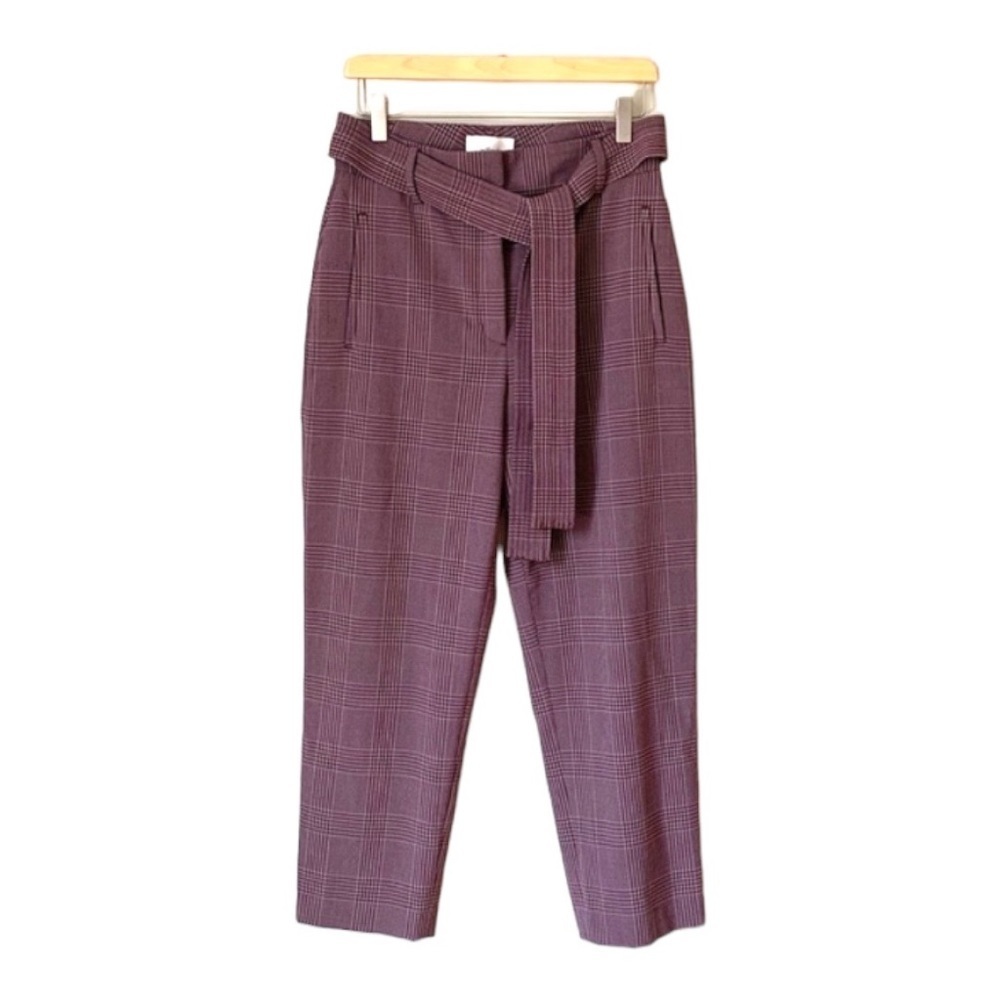 Aritzia Wilfred Tie Front Pants Plaid Size 6